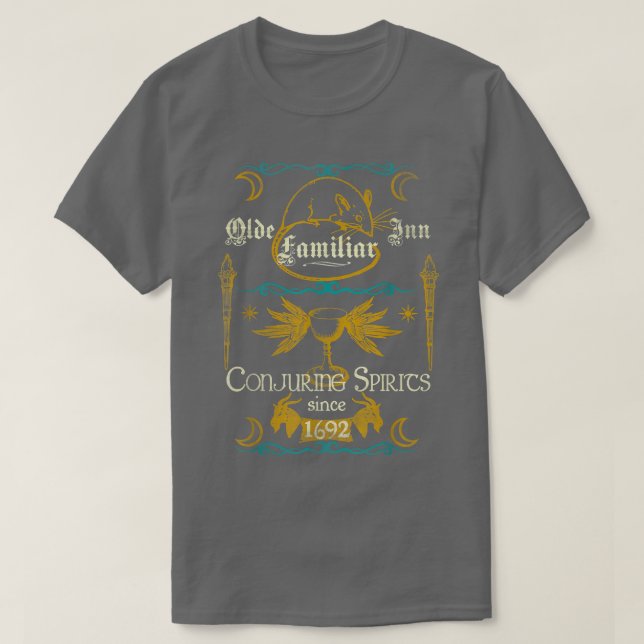 Witchcraft s Familiar Inn Wiccan Witch 1692 Ts T Shirt (Design framsida)