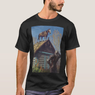 Witcher 3 Roach Graphic, Roach på tak Poster T Shirt