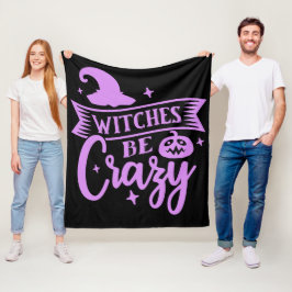 Witches Be Crazy Black and Lila Fleecefilt