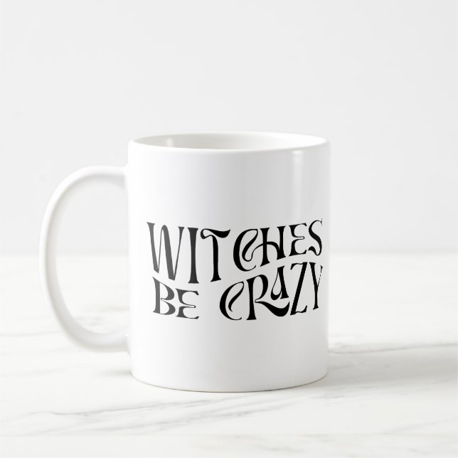 Witches Be Crazy Halloween Kaffemugg (Vänster)