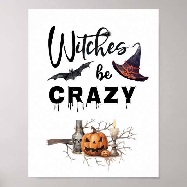Witches be Crazy Halloween Poster (Framsidan)