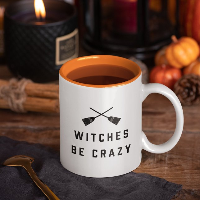 Witches Be Crazy Halloween Två-Tonad Mugg (Skapare uppladdad)