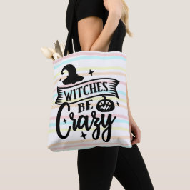 Witches Be Crazy Pastel Rand Halloween Tygkasse