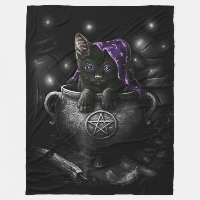 Witches Black Kitten Fleecefilt (Framsidan)