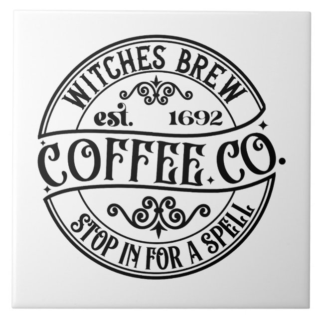 Witches Brew Coffee Co Ceramic Tile Kakelplatta (Framsidan)