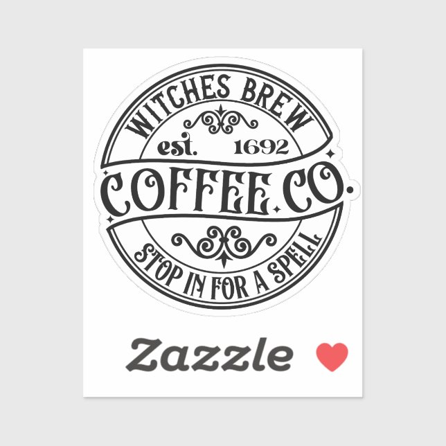 Witches Brew Coffee Co Stickers Klistermärken (Ark)