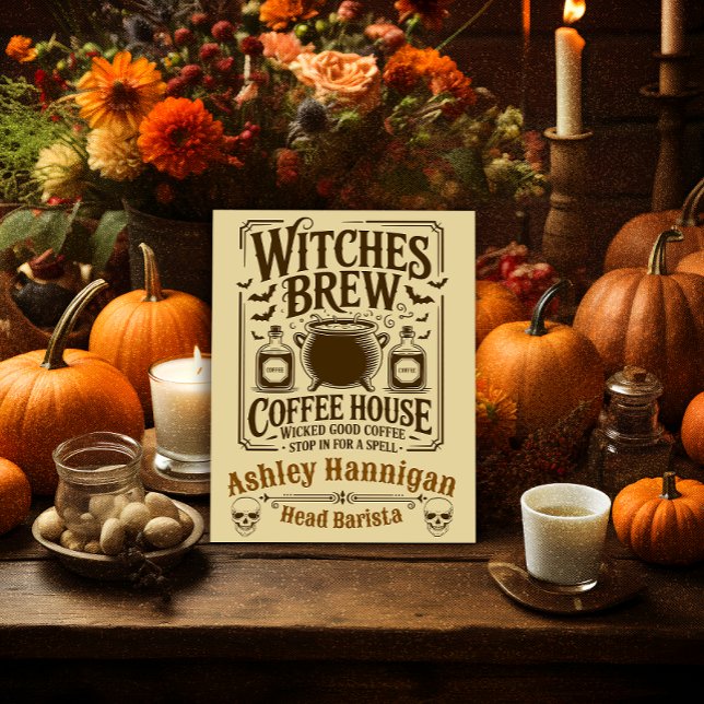 Witches Brew Coffee House Personalizable Halloween Poster (Skapare uppladdad)