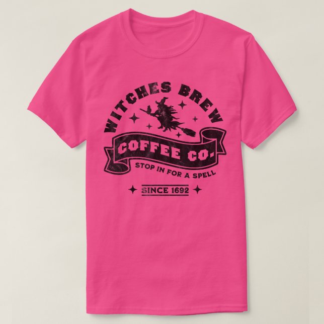 Witches Brew Coffee Salem 1692 Funny Halloween Wit T Shirt (Design framsida)