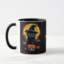 WITCHES' BREW Halloween, Black Cat editable Mugg