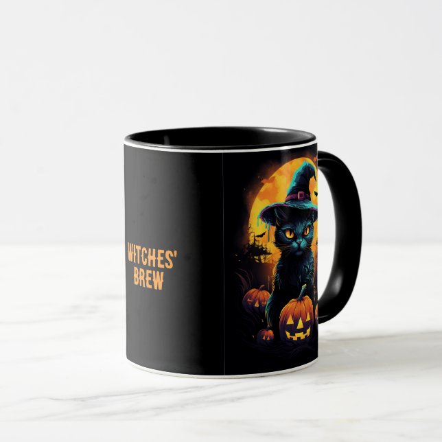 WITCHES' BREW Halloween, Black Cat editable Mugg (Framsida höger)