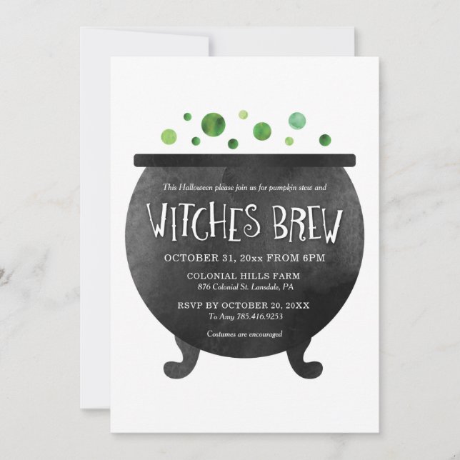 Witches Brew Halloween fest Inbjudningar (Framsida)