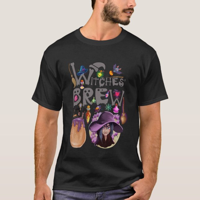 Witches Brew Halloween T Shirt (Framsida)