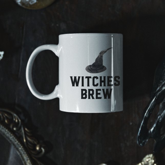 Witches Brew | HAPPY HALLOWEEN | Witches Hat Två-Tonad Mugg (Skapare uppladdad)