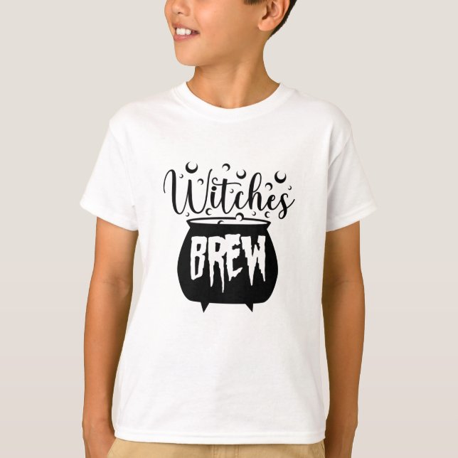 Witches Brew Spooky Halloween Coola T Shirt (Framsida)