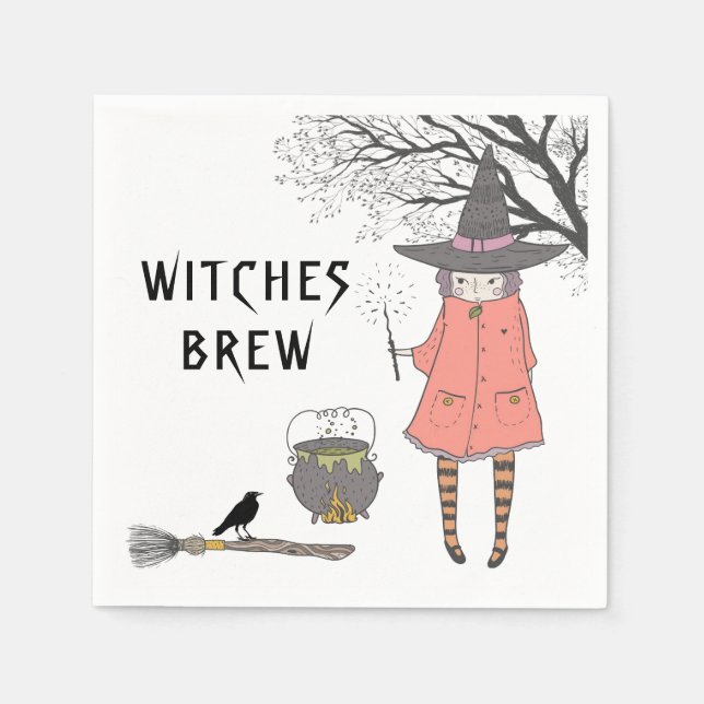 Witches Brew Spooky Witch Pappersservett (Framsidan)