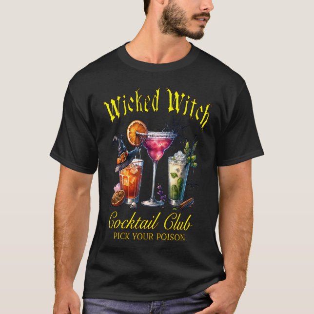 Witches Brew Wicked Witch Cocktail-Klubb T Shirt (Framsida)