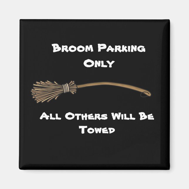 Witches Broom Halloween Magnet (Framsidan)