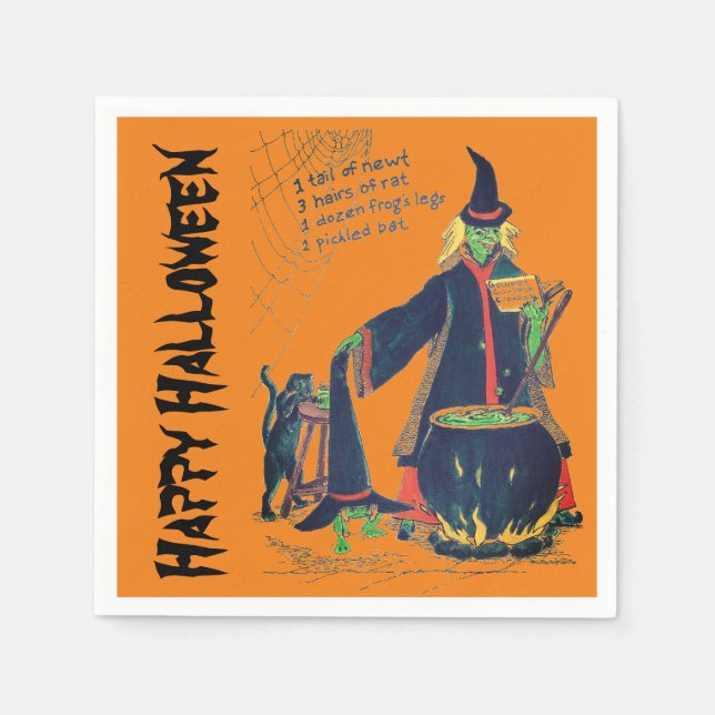 Witches Cauldron Brew Halloween Napkins Pappersservett (Framsidan)