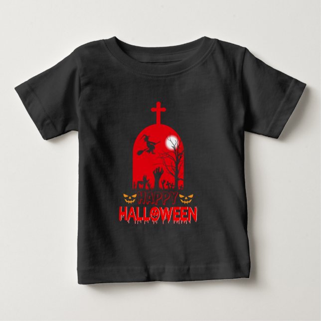 Witches Cemetery Baby T-Shirt (Framsida)