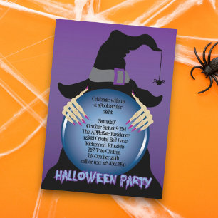 Witches Crystal Boll Halloween-inbjudan Inbjudningar