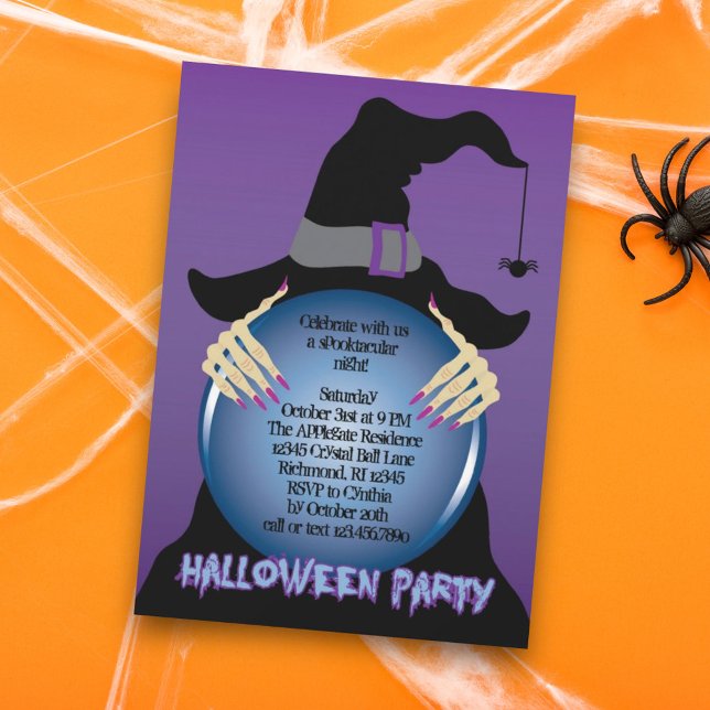 Witches Crystal Boll Halloween-inbjudan Inbjudningar (Skapare uppladdad)