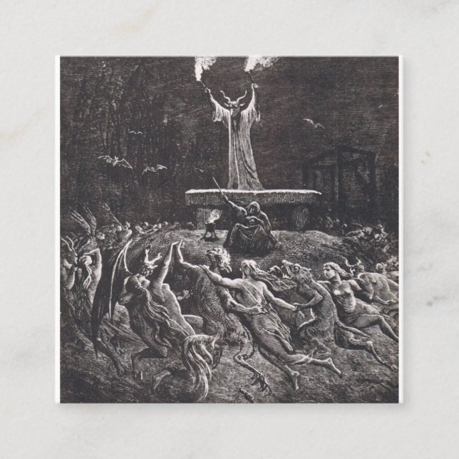 Witches Dancing at Sabbath Fyrkantigt Visitkort (Framsida)