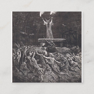 Witches dansar på Sabbath Fyrkantigt Visitkort
