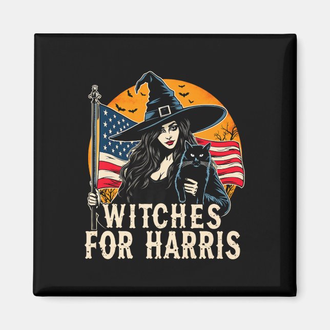 Witches for Kamala Harris Halloween Politisk Elec Magnet (Framsidan)