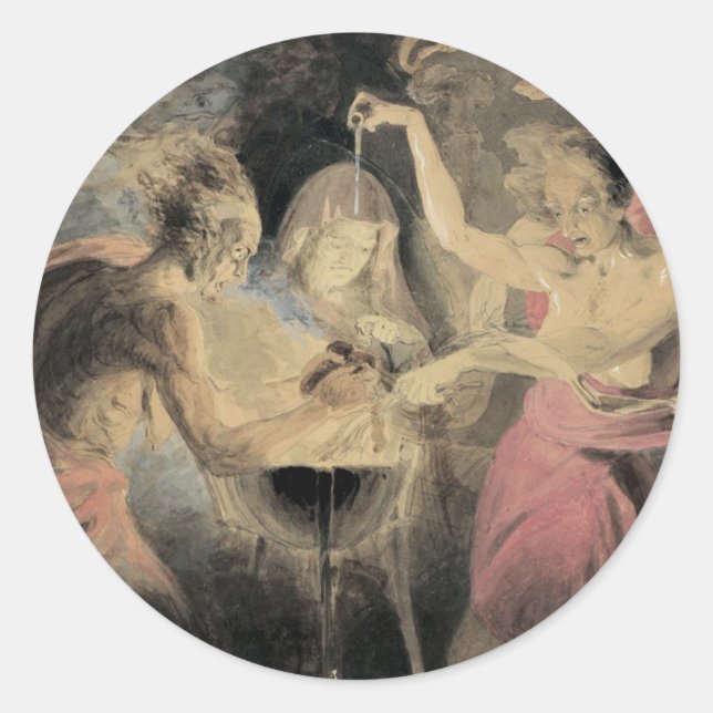 Witches från Macbeth Runt Klistermärke (Framsida)