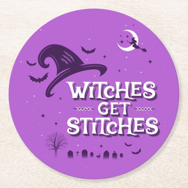 Witches Get Stitches Papper Underlägg (Framsidan)