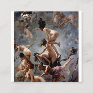 Witches Going to Sabbath - Luis Ricardo Falero Fyrkantigt Visitkort