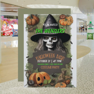 Witches Halloween Bash Costume Party-inbjudan Inbjudningar