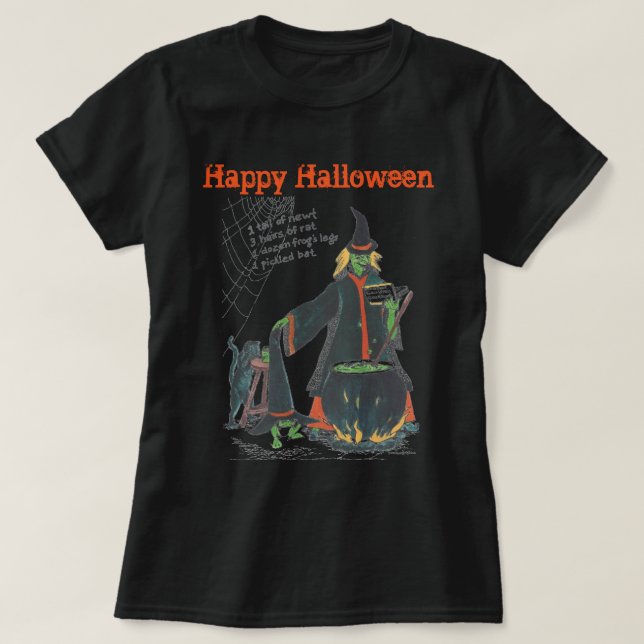 Witches Halloween Brew Scary Designad T Shirt (Design framsida)