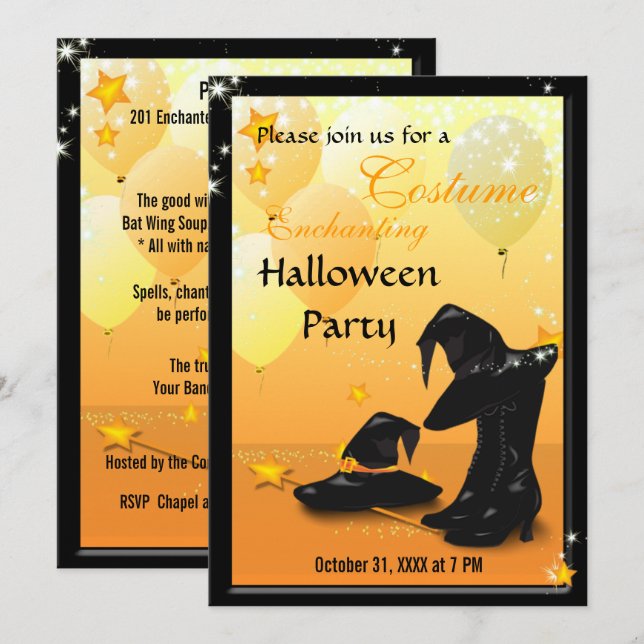 Witches Halloween Enchanting Witch-inbjudan 2 Inbjudningar (Fram/baksida)