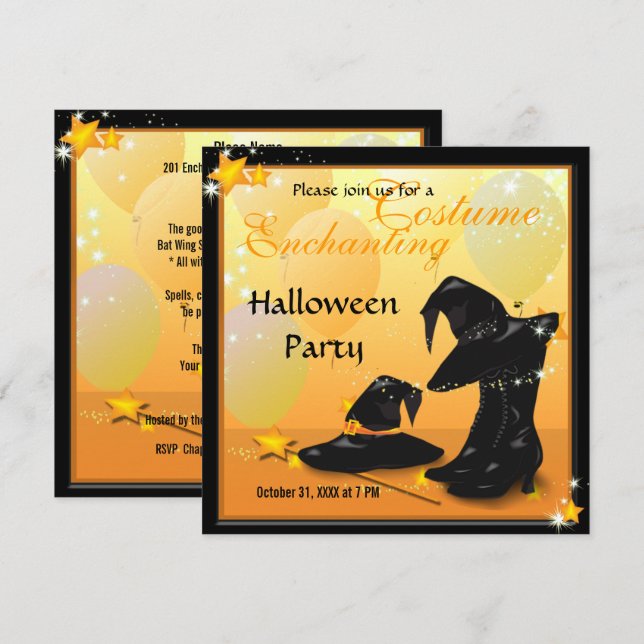 Witches Halloween Enchanting Witch-inbjudan Inbjudningar (Fram/baksida)