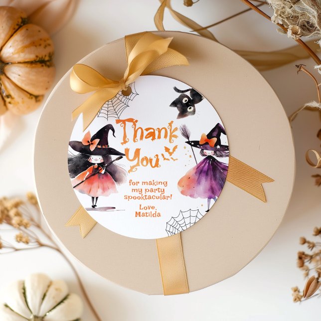 Witches Halloween-födelsedagsfest tack Gåvor Etiketter (Skapare uppladdad)
