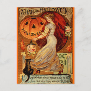 Witches, Halloween, Magic, Spooky, Cute Vykort