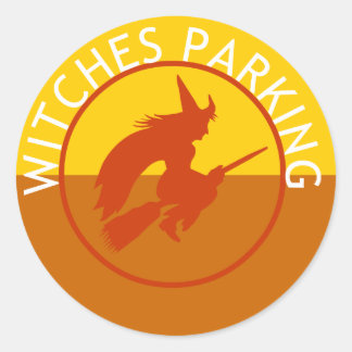Witches Halloween Parking Sticker Runt Klistermärke