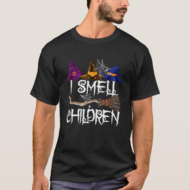 Witches Halloween Party Costume I Smell Children T Shirt (Framsida)