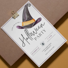 Witches Hat Minimalistic Halloween fest-inbjudan Inbjudningar