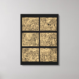 "Witches' Hexaptych after Guazzo 18x24" Canvastryck
