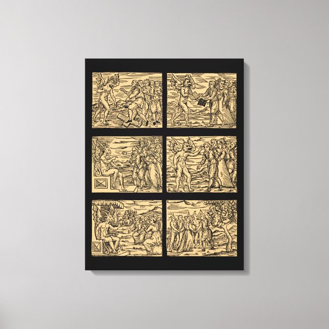 "Witches' Hexaptych after Guazzo 18x24" Canvastryck (Framsida)