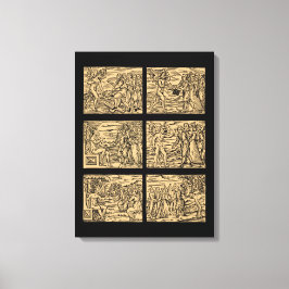 "Witches' Hexaptych after Guazzo 18x24" Canvastryck
