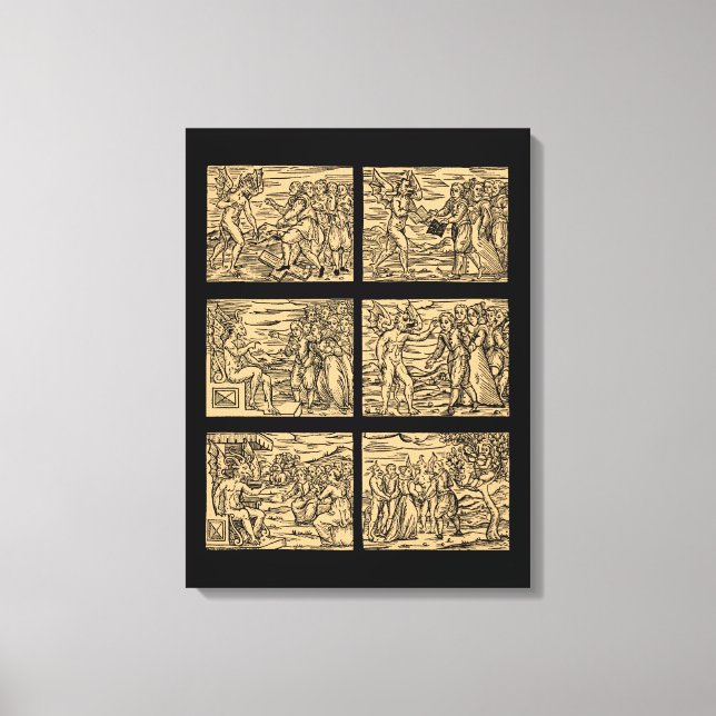 "Witches' Hexaptych after Guazzo 18x24" Canvastryck (Framsida)