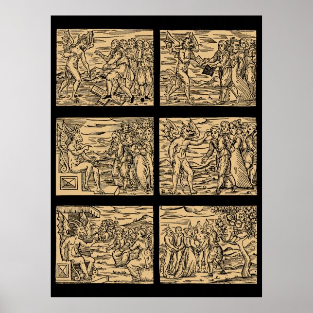 "Witches' Hexaptych after Guazzo 30x40" Poster (Framsidan)