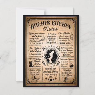 Witches Kitchen Regler Vintage Halloween Anteckningskort