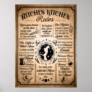 Witches Kitchen Regler Vintage Halloween Poster
