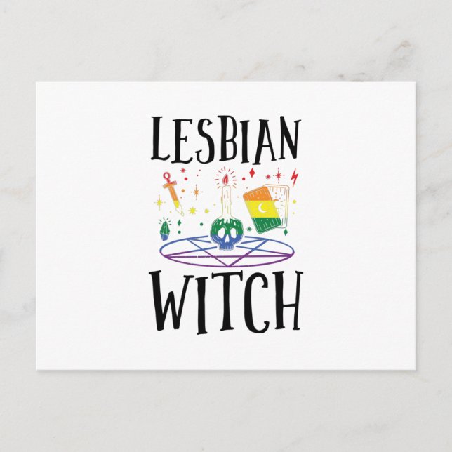 Witches LGBTQ | Witch Witchcraft Rainbow Gift Idea Vykort (Framsida)