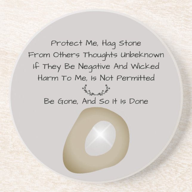 Witches Magic Hag Stone Protection Spell Grått Underlägg (Framsidan)
