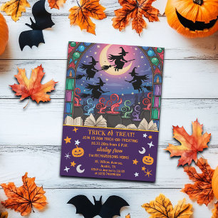 Witches och Potions Bus eller godis Halloween Inbjudningar